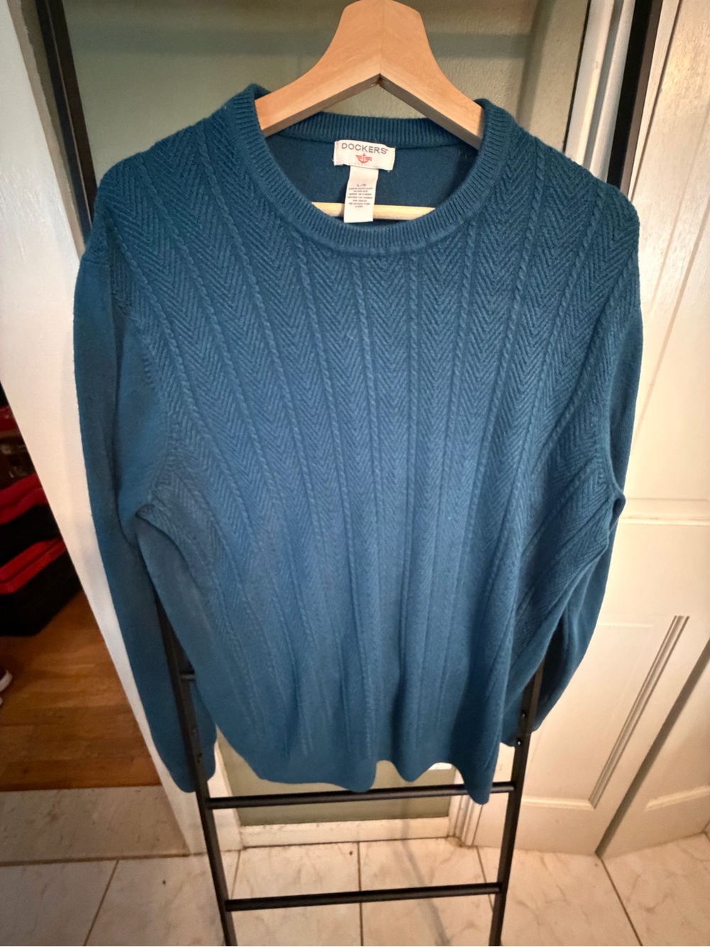 Dockers Deep Teal Knit Crewneck Sweater